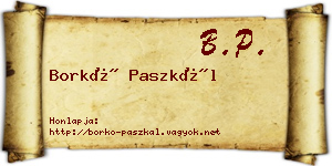Borkó Paszkál névjegykártya